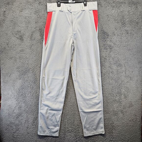 Rawlings Baseball Pant‎ Adult Size Medium Gray Red Pro Dri - Picture 1 of 12